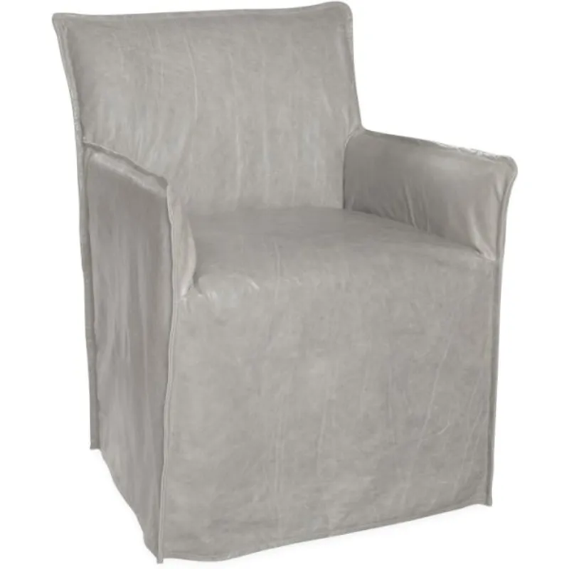 Leather Slipcovered Chair
