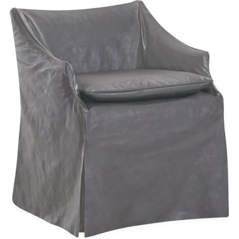 Leather Slipcovered Low Back Campaign Chair