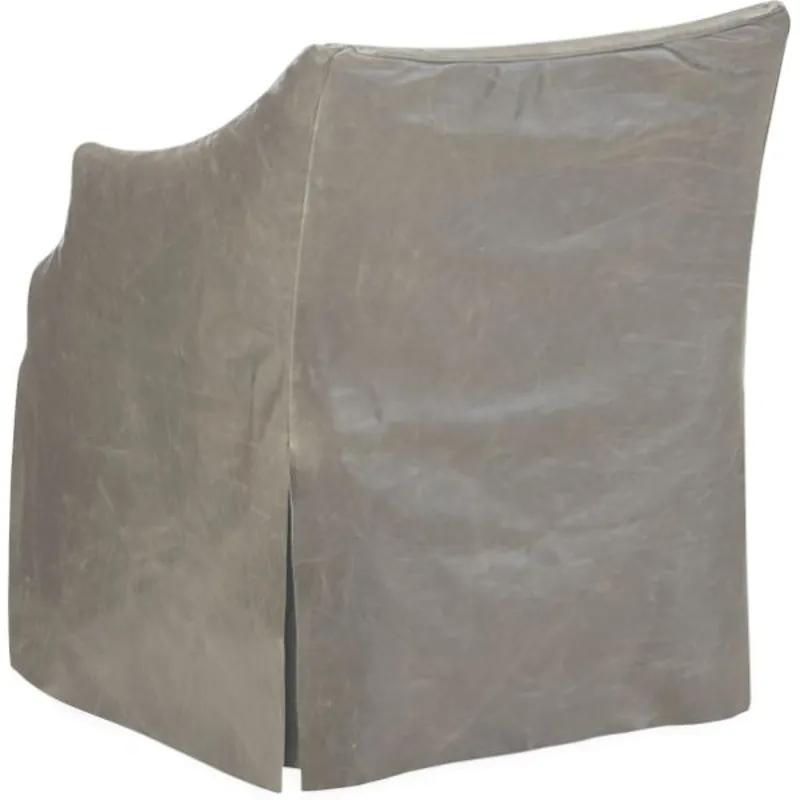 Leather Slipcovered Low Back Campaign Chair