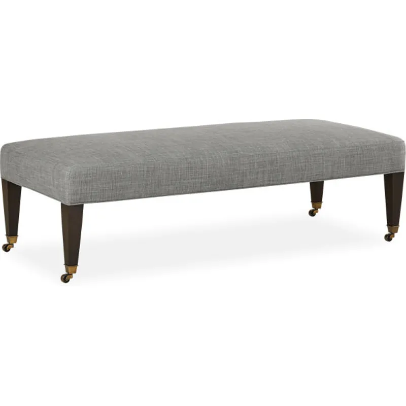 Narrow Tapered Leg w/ Caster Bench Ottoman