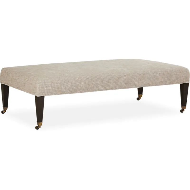 Narrow Tapered Leg w/ Caster Bench Ottoman