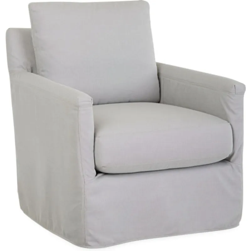 Seaside Outdoor Slipcovered Swivel Chair