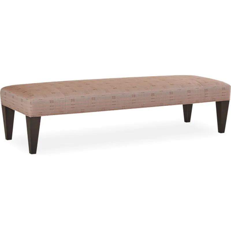 Leather Wide Tapered Leg Bench Ottoman