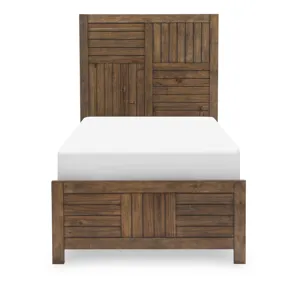 Summer Camp Panel Headboard, Brown Finish - Twin