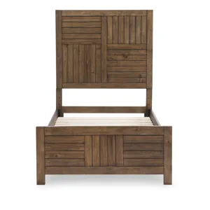 Summer Camp Panel Headboard, Brown Finish - Twin
