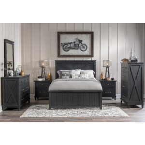 Flatiron Panel Headboard Black Finish - Full