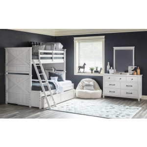 Flatiron Full Size 46 Bottom Bunk White Finish