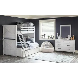 Flatiron Full Size 46 Bottom Bunk White Finish