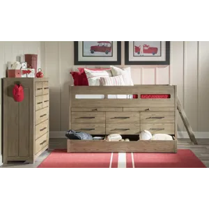Wyatt Complete Captains Bed W Trundle - Twin