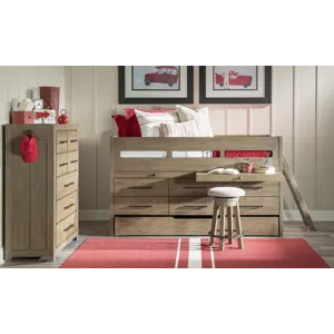 Wyatt Complete Captains Bed W Trundle - Twin