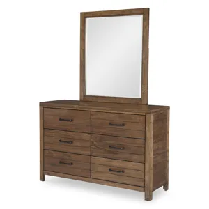 Summer Camp Dresser & MIrror - Brown Finish