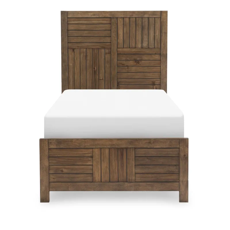 Summer Camp Panel Headboard, Brown Finish - Twin