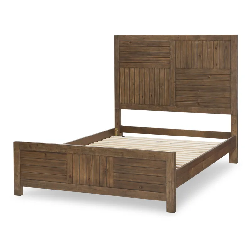Summer Camp Panel Headboard, Brown Finish - Full
