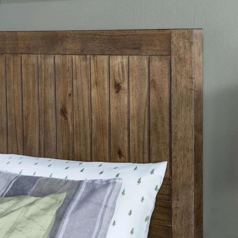 Summer Camp Panel Headboard, Brown Finish - Twin