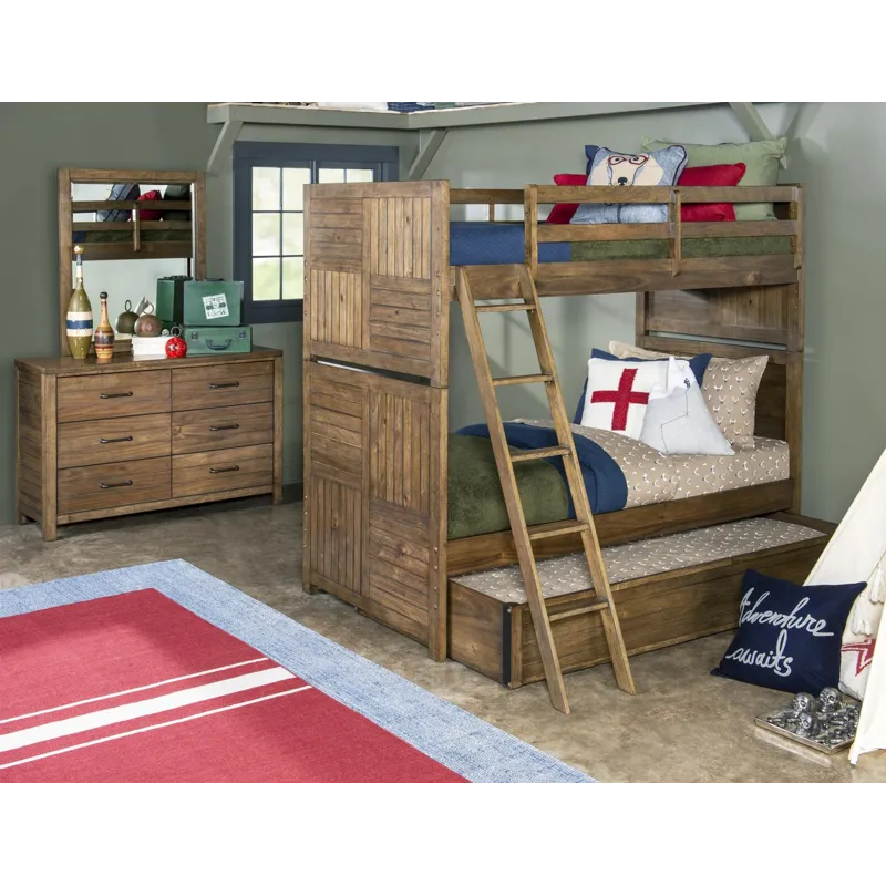 Summer Camp Bunk Headboard And Footboard Brown Finish