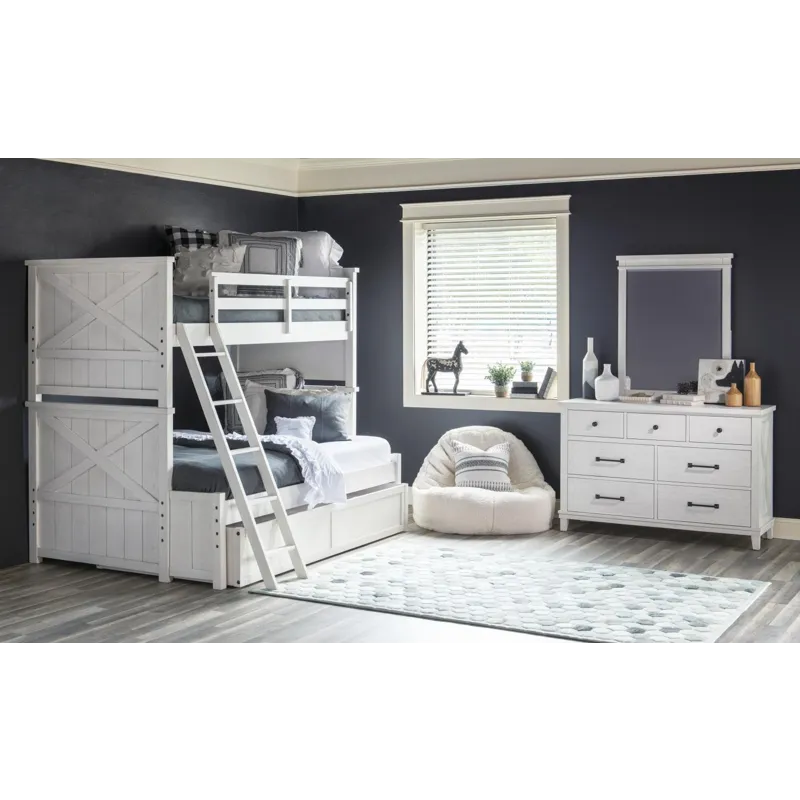 Flatiron Full Size 46 Bottom Bunk White Finish