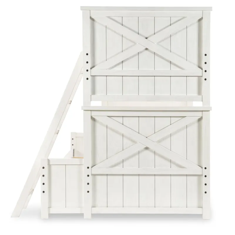 Flatiron Full Size 46 Bottom Bunk White Finish