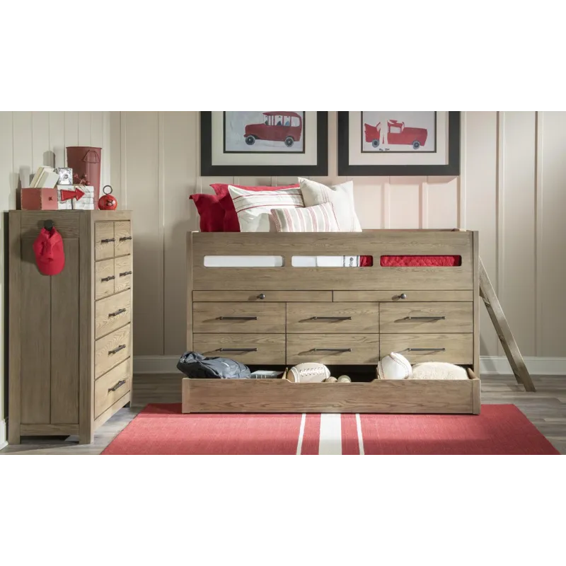 Wyatt Complete Captains Bed W Trundle - Twin