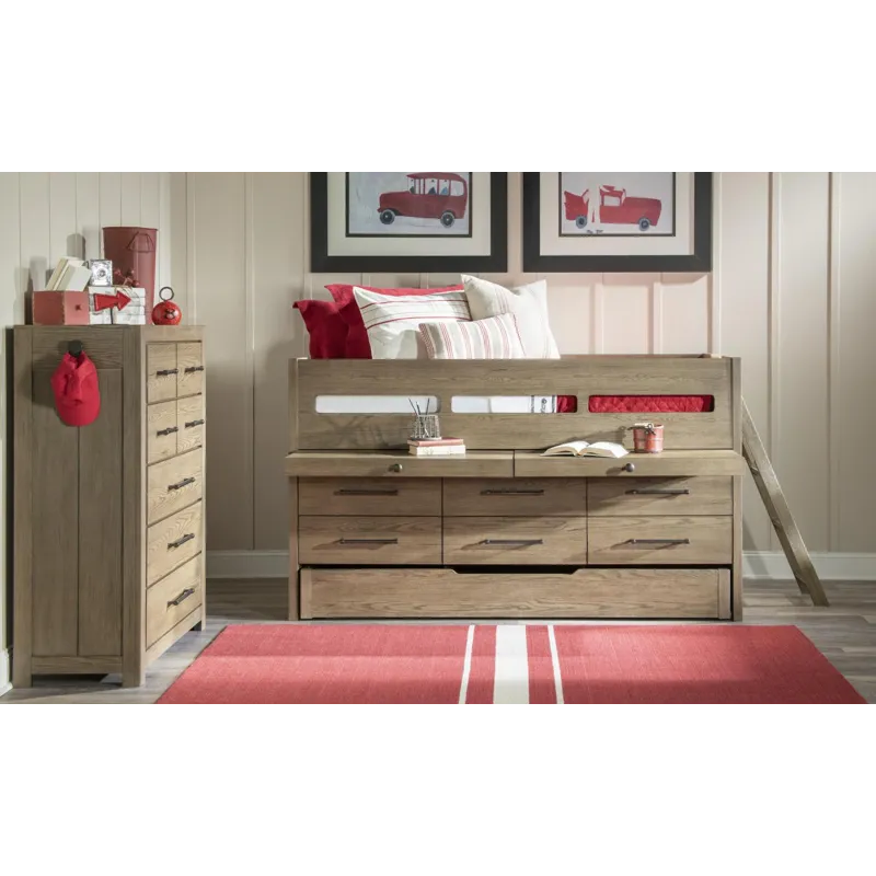 Wyatt Complete Captains Bed W Trundle - Twin