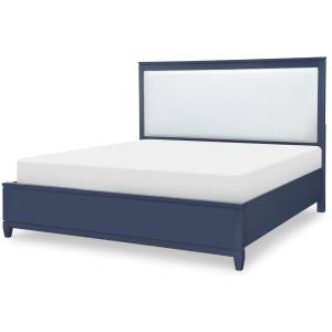 Summerland Upholstered Headboard Blue Finish - Queen