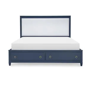 Summerland Storage Footboard Blue Finish - Queen