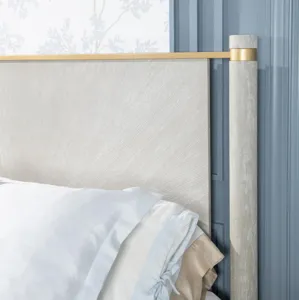 Miramar Panel Bed W Wood Posts - King