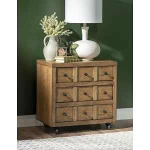 Vintage Market Nightstand 3 Drw W Casters