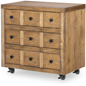 Vintage Market 3 Drawer Nightstand W/ Casters - Barnwood
