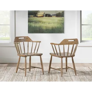 Vintage Market Spindle Back Arm Chair W. Handle Cut Out