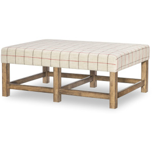 Vintage Market Upholstered Ottoman Cocktail Table