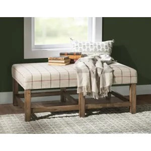 Vintage Market Upholstered Ottoman Cocktail Table