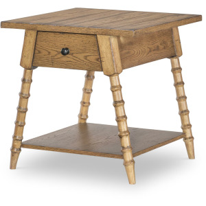 Vintage Market Splayed Bobbin Leg 1 Drw End Table