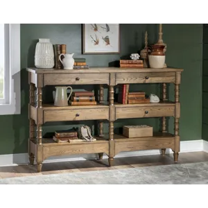 Vintage Market Turned Leg Console Storage Table 4 Drw