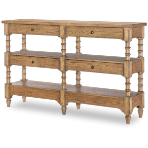 Vintage Market Turned Leg Console Storage Table 4 Drw