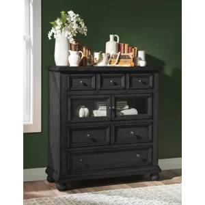 Vintage Market Glass Door 6 Drawer Chest