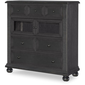 VINEYARD BLK GLASS DOOR CHEST