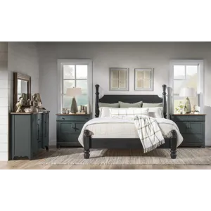 Vintage Market Complete Chimney Post Bed - Queen