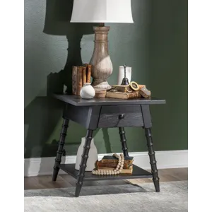 Vintage Market Splayed Bobbin Leg 1 Drw End Table