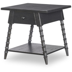 Vintage Market Bobbin Leg Drawer End Table - Kettle Black