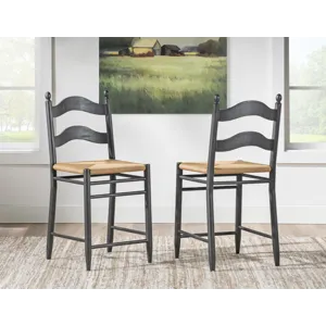 Vintage Market Rush Seat Ladder Back Counter Height Chair