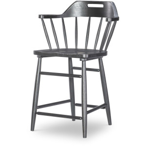 Vintage Market Counter Height Spindle Back Arm Chair With Handle Cut Out