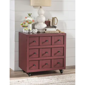 Vintage Market Nightstand 3 Drw W Casters