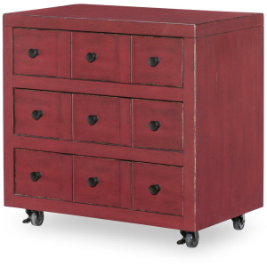 Vintage Market 3 Drawer Nightstand W/ Casters - Spiced Apple