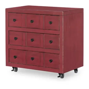 Vintage Market Nightstand 3 Drw W Casters