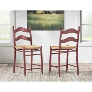 Vintage Market Rush Seat Ladder Back Counter Height Chair