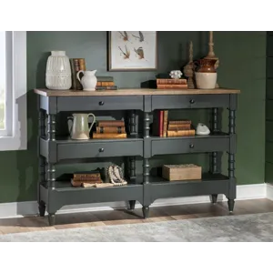Vintage Market Turned Leg Console Storage Table 4 Drw