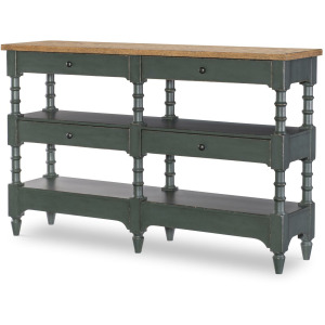 Vintage Market Turned Leg Console Storage Table 4 Drw