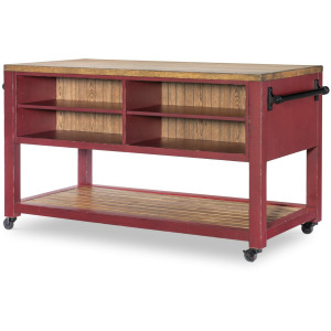 Vintage Market Kitchen Island 6 Drw W/Casters