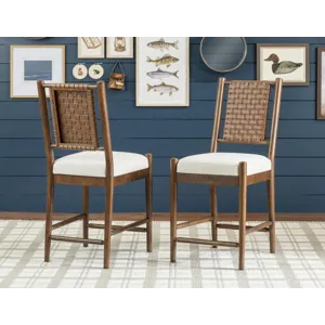 Lake House Woven Back Counter Height Chair