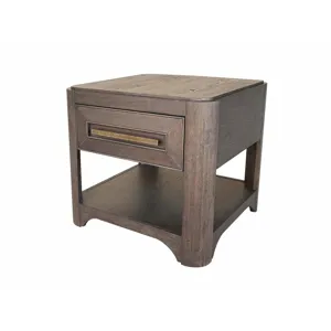Lancia Square End Table With Wood Top